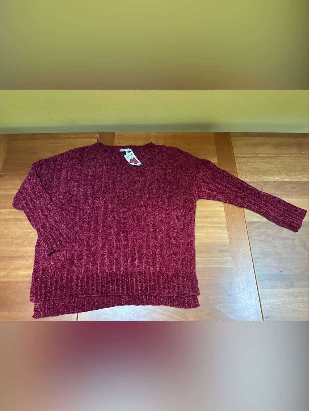 Seven 7 - Women's Chenille Sweater - Cranberry Color XXL